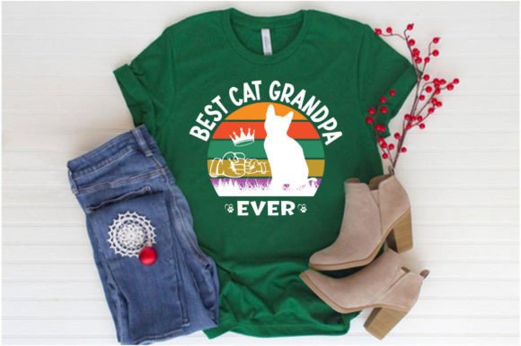 BEST CAT GRANDPA EVER SVG: Graphics for T-Shirt Designs