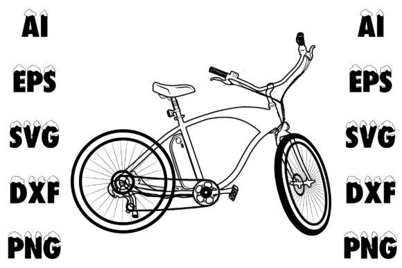 Bicycle Vector Line Art Graphics for T-Shirt Designs