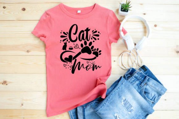 CAT MOM- SVG: Graphics & T-Shirt Designs for Local Branding