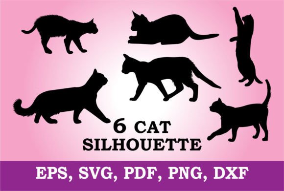 CAT SILHOUETTE, SVG: Graphics for T-Shirt Designs