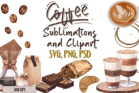 Coffee Time Sublimation Clipart