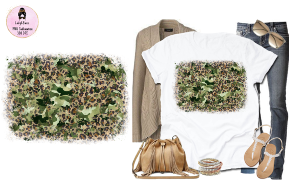 Distressed Camoflauge Leopard Clipart: Graphics for T-Shirt Designs