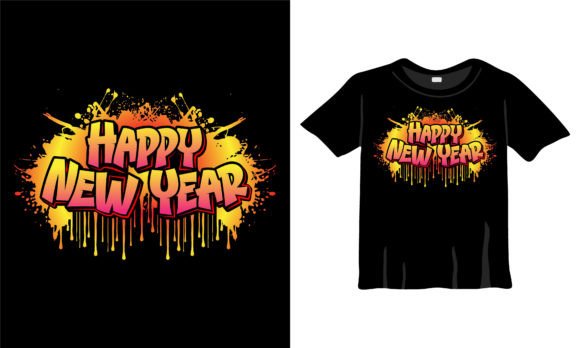 Happy New Year Graffiti Art Style Design Graphics