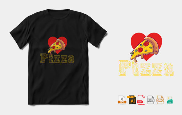 Love Pizza - T-shirt Design Graphics