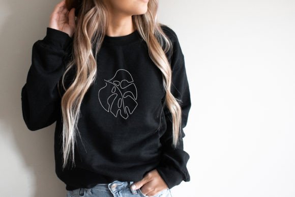 Monstera Leaf Svg Line Art Shirt Design