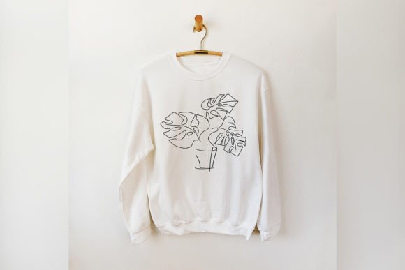 Monstera Svg Line Art Shirt Design Pod