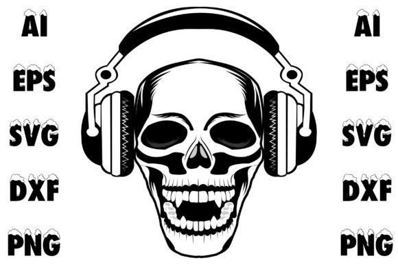Skull with Headphone Vector Art
