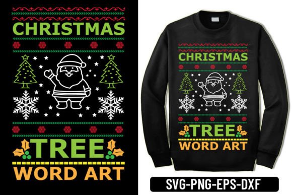 Ugly Sweater -Christmas Tree Word Art