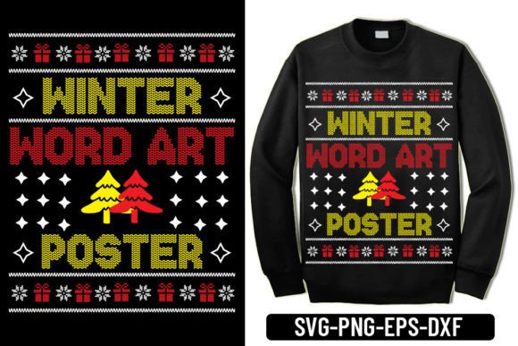 Ugly Sweater - Winter Word Art Poster